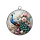 Pendentif Cabochon Argent - paon