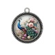 Pendentif Cabochon Argent - paon