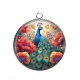 Pendentif Cabochon Argent - paon