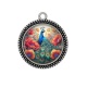 Pendentif Cabochon Argent - paon