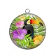 Pendentif Cabochon Argent - toucan