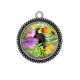 Pendentif Cabochon Argent - toucan