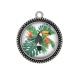 Pendentif Cabochon Argent - toucan