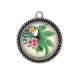 Pendentif Cabochon Argent - toucan