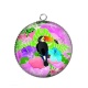 Pendentif Cabochon Argent - toucan