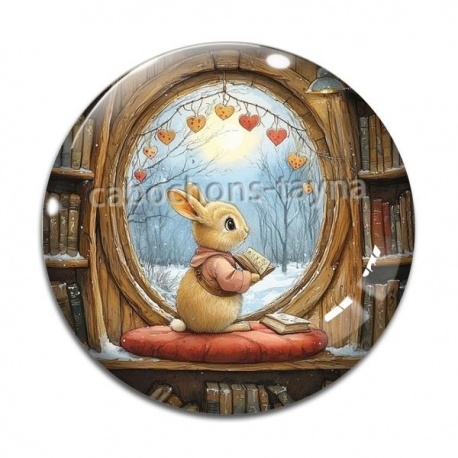 Cabochon Verre - lapin 