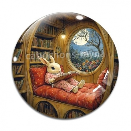 Cabochon Verre - lapin 
