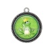 Pendentif Cabochon Argent - grenouille