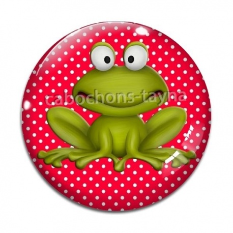 Cabochon Verre - grenouille