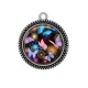 Pendentif Cabochon Argent - papillon
