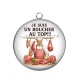Pendentif Cabochon Argent - je suis un boucher au top
