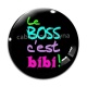 Cabochon Verre - le boss c'est bibi
