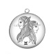 Pendentif Cabochon Argent - signe astrologie