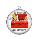 Pendentif Cabochon Argent - je suis un mécanicien qui déchire