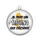 Pendentif Cabochon Argent - je suis un mécano qui déchire