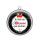 Pendentif Cabochon Argent - je suis un mécano qui déchire