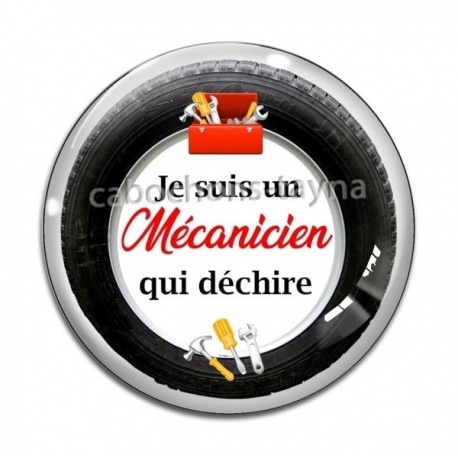 Cabochon Verre - je suis un mécanicien qui déchire