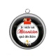 Pendentif Cabochon Argent - je suis un mécanicien qui déchire