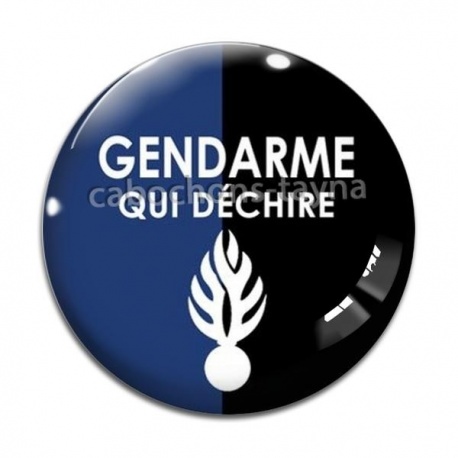 Cabochon Verre - gendarme qui déchire