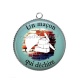 Pendentif Cabochon Argent - un maçon qui déchire