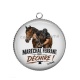 Pendentif Cabochon Argent - maréchal ferrant qui déchire