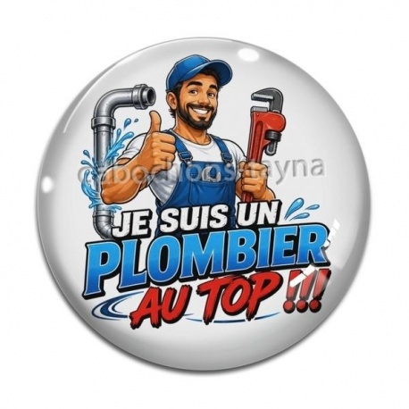 Cabochon Verre - je suis un plombier au top