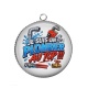 Pendentif Cabochon Argent -  je suis un plombier au top