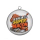 Pendentif Cabochon Argent - je suis un super maçon