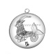 Pendentif Cabochon Argent - signe astrologie