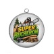 Pendentif Cabochon Argent - je suis un super bucheron