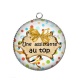 Pendentif Cabochon Argent - une assistante au top