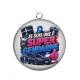 Pendentif Cabochon Argent - je suis une super gendarme