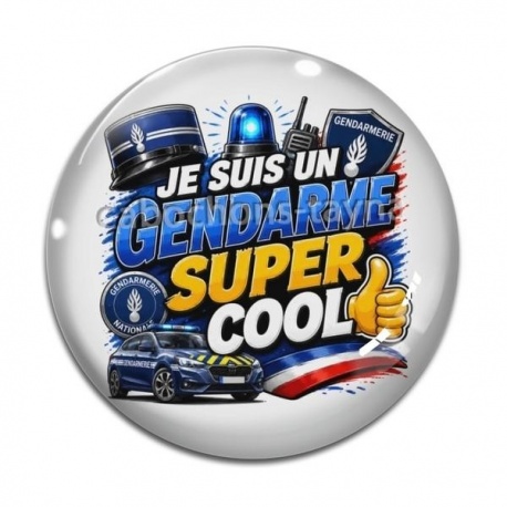 Cabochon Verre - je suis un super gendarme