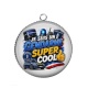Pendentif Cabochon Argent - je suis un super gendarme