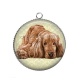 Pendentif Cabochon Argent - chien