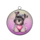 Pendentif Cabochon Argent - chien