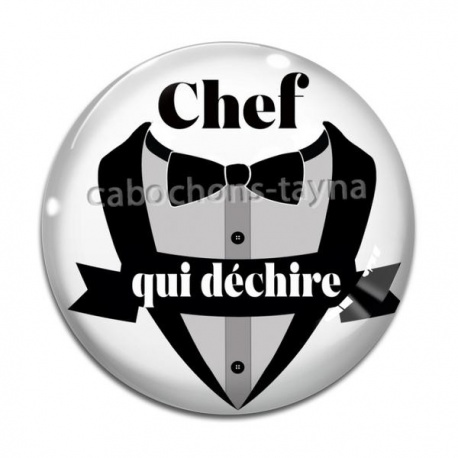 Cabochon Verre - chef qui déchire