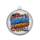 Pendentif Cabochon Argent - je suis un routier formidable