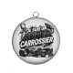 Pendentif Cabochon Argent - je suis un super carossier