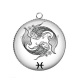 Pendentif Cabochon Argent - signe astrologie