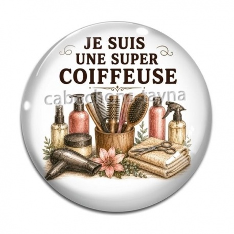 Cabochon Verre - je suis une super coiffeuse
