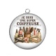 Pendentif Cabochon Argent - je suis une super coiffeuse