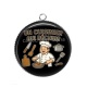 Pendentif Cabochon Argent - un cuisinier qui déchire