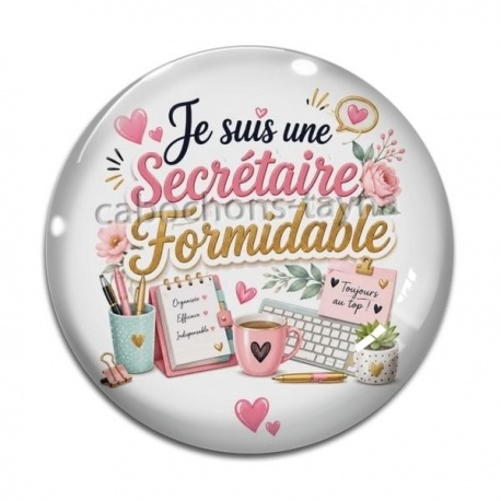 Cabochon Verre - je suis une secrétaire formidable