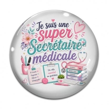 Cabochon Verre - super secrétaire médicale