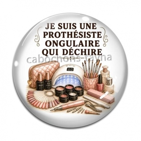 Cabochon Verre - je suis une prothésiste ongulaire qui déchire