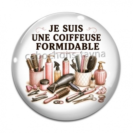 Cabochon Verre - je suis une coiffeuse formidable