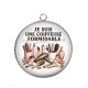 Pendentif Cabochon Argent - je suis une coiffeuse formidable