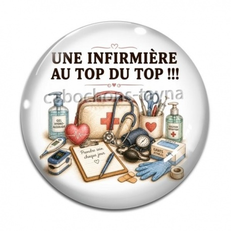 Cabochon Verre - une infirmière au top du top