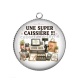 Pendentif Cabochon Argent - une super caissière